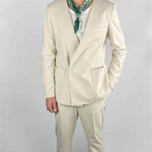 ABITO DOPPIO PETTO SENZA COLLO BLACK CIRCUS