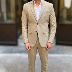 ABITO SELECTED BEIGE CHECK