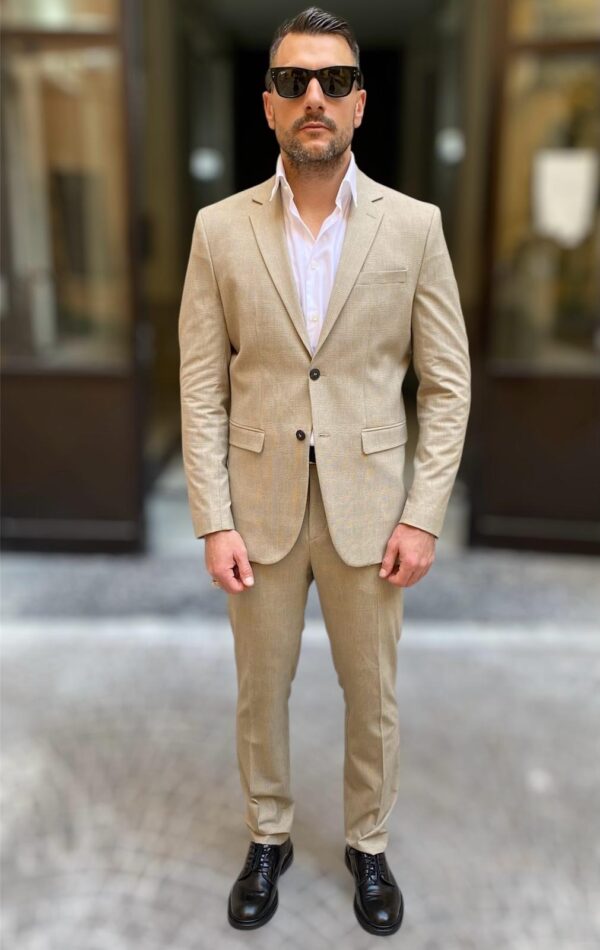 ABITO SELECTED BEIGE CHECK