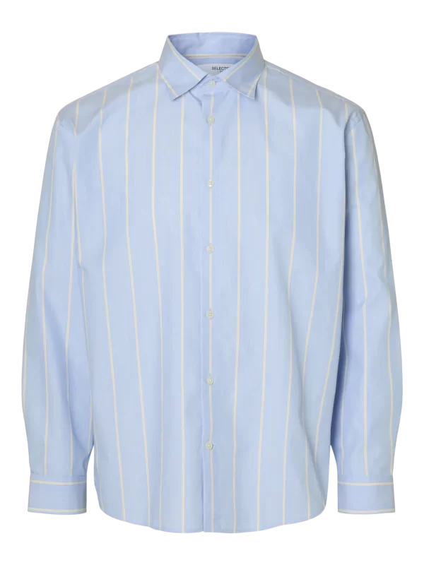 CAMICIA SELECTED CELESTE A STRISCIE - immagine 4