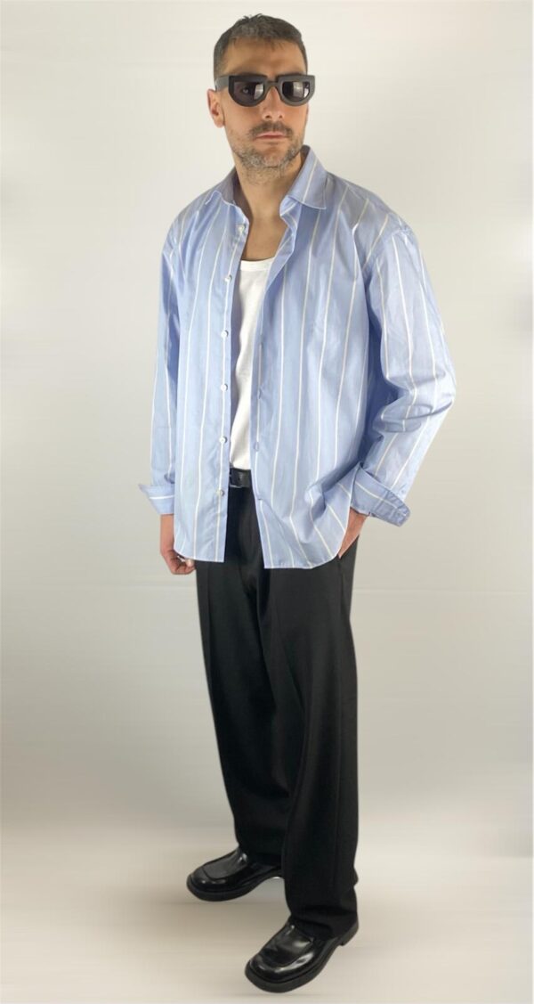 CAMICIA SELECTED CELESTE A STRISCIE - immagine 2