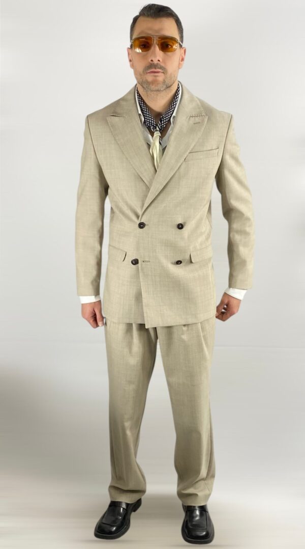 ABITO SELECTED BEIGE DOPPIO PETTO OVER
