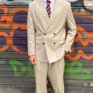 ABITO SELECTED  DOPPIO PETTO BEIGE RELAXED FIT