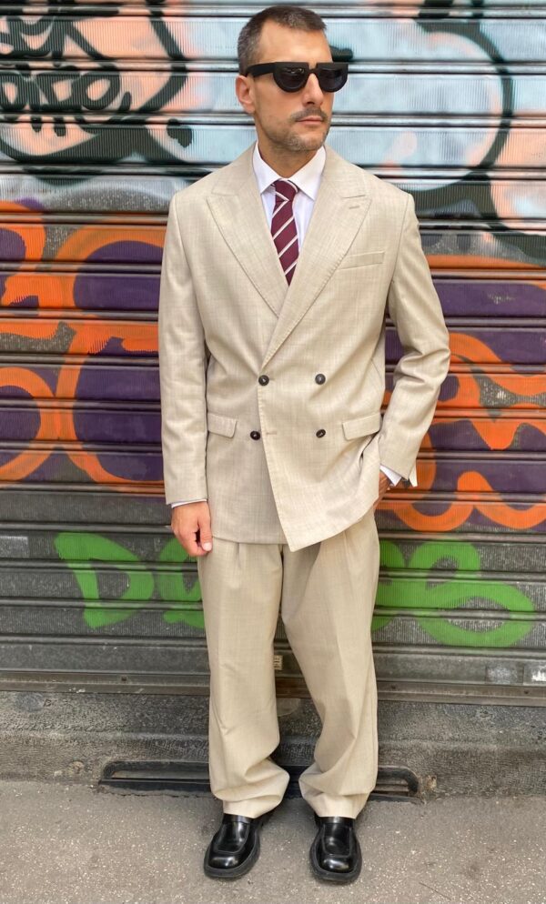ABITO SELECTED  DOPPIO PETTO BEIGE RELAXED FIT
