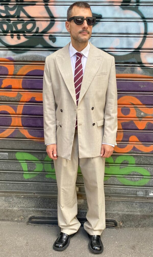 ABITO SELECTED  DOPPIO PETTO BEIGE RELAXED FIT - immagine 3