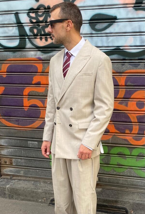 ABITO SELECTED  DOPPIO PETTO BEIGE RELAXED FIT - immagine 5