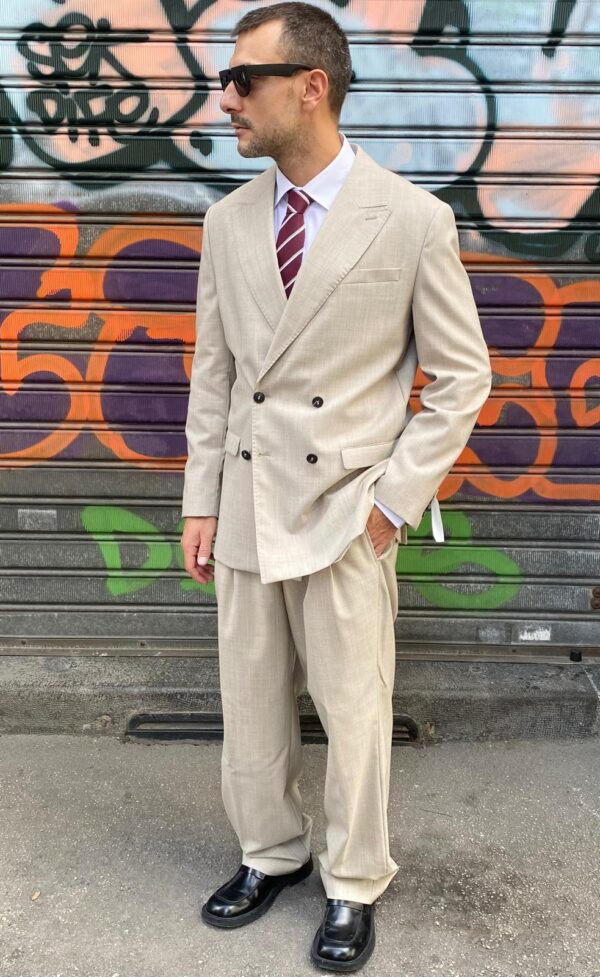 ABITO SELECTED  DOPPIO PETTO BEIGE RELAXED FIT - immagine 4