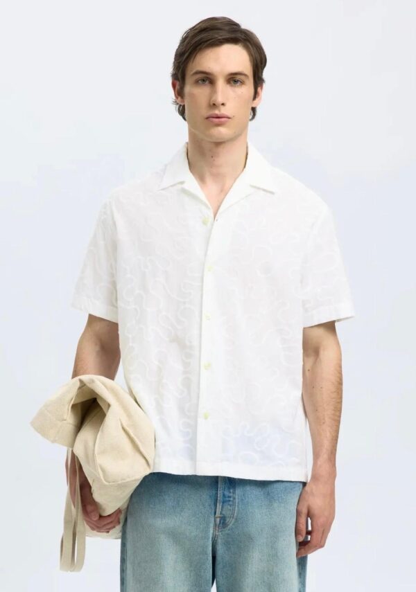 CAMICIA SELECTED BIANCA CON RICAMI