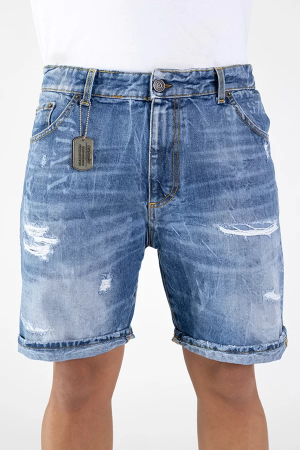 SHORT JEANS PATRIòT SCRITTE LASER