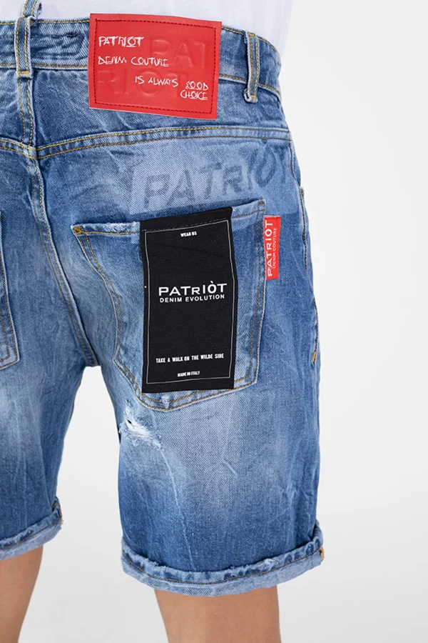 SHORT JEANS PATRIòT SCRITTE LASER - immagine 4