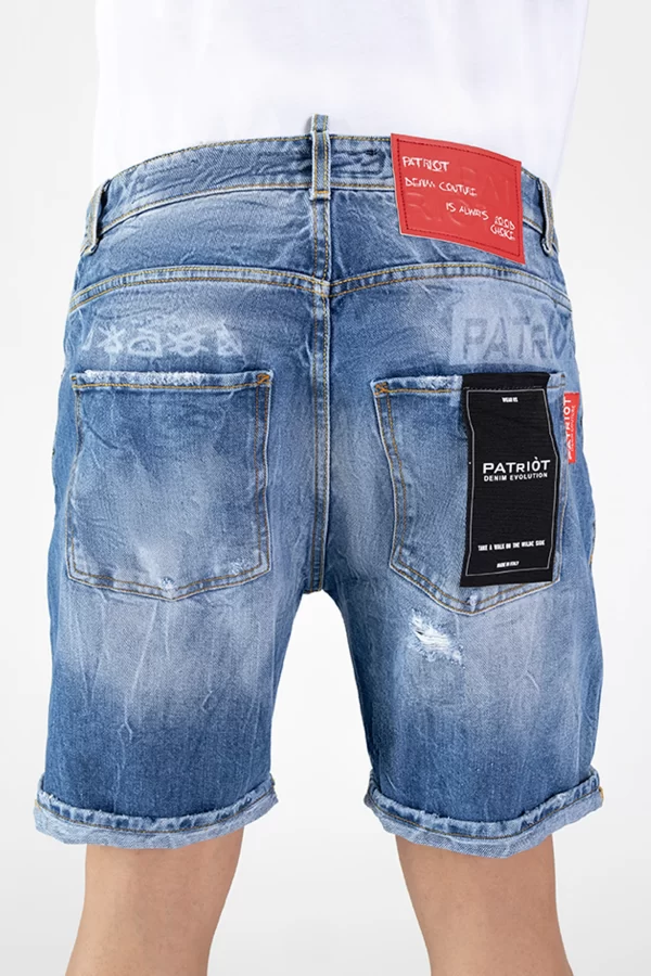 SHORT JEANS PATRIòT SCRITTE LASER - immagine 3