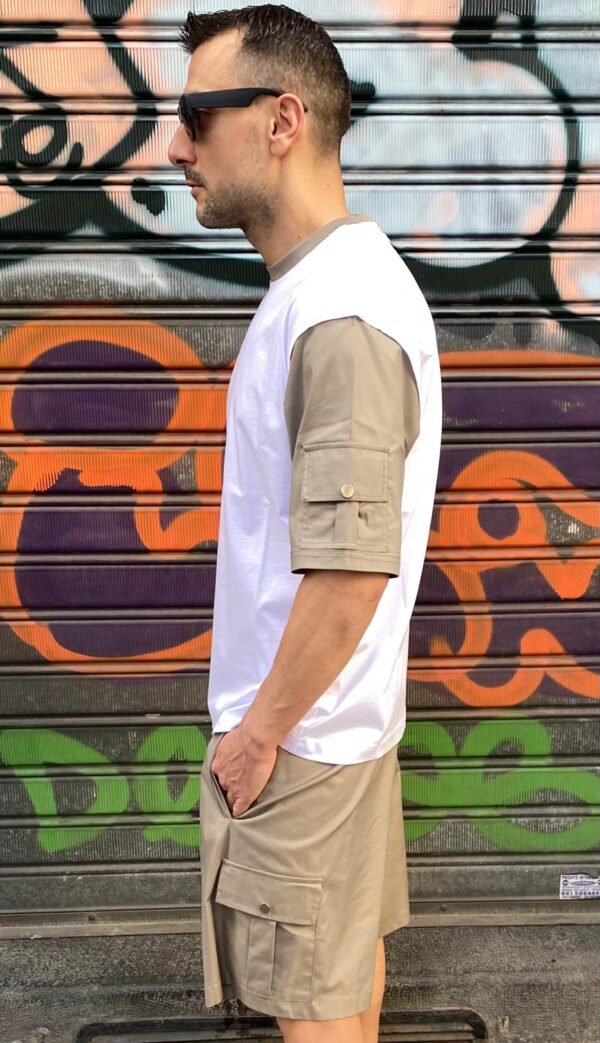 T-SHIRT FILO DI SCOZIA TASCA MANICA - immagine 2
