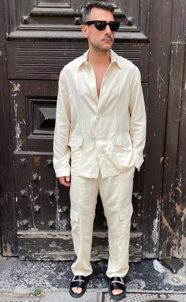 CAMICIA+PANTALONE LINO PRET A PORTER 2 COLORI DISPONIBILI