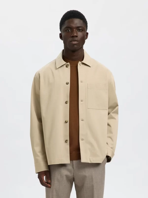 OVERSHIRT BEIGE SELECTED - immagine 3