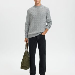 MAGLIA GIROCOLLO GRIGIO SELECTED