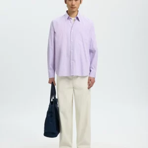 CAMICIA SELECTED ROSA  RIGA CELESTE
